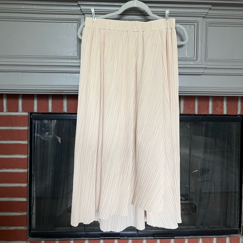 & Other Stories Pleated Midi Skirt - Cream - Size 8